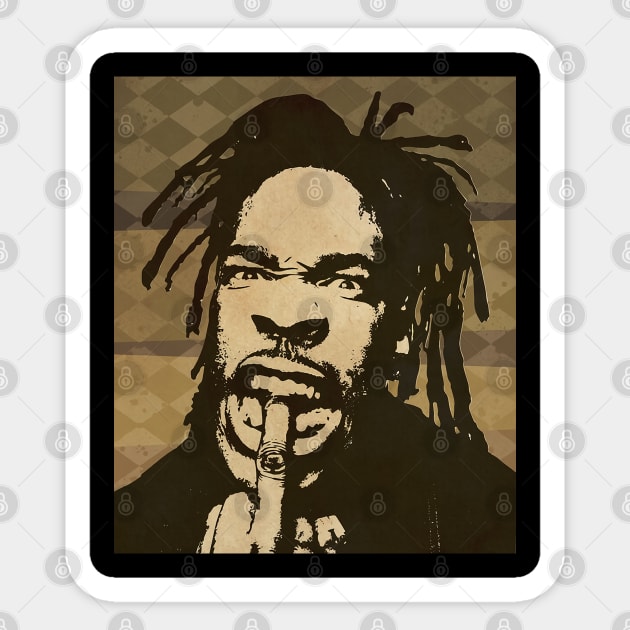 Busta Rhymes // Retro Poster Hip hop Sticker by kulinermodern